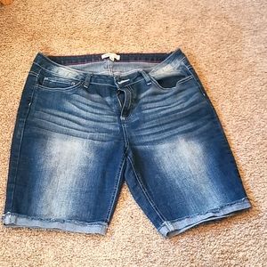 Knee length jean shorts